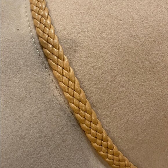 Tan Wool Fedora Hat with Rope Detail, Size 57cm, Classic Casual Style - Picture 10 of 13